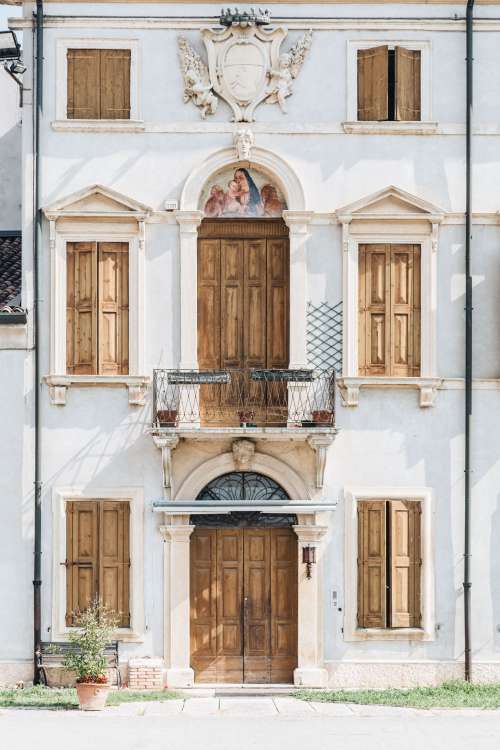 Matching Brown Doors And Shutters Photo