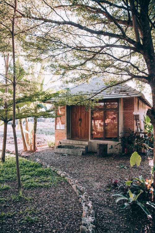 Small Red Brick Cabin Photo