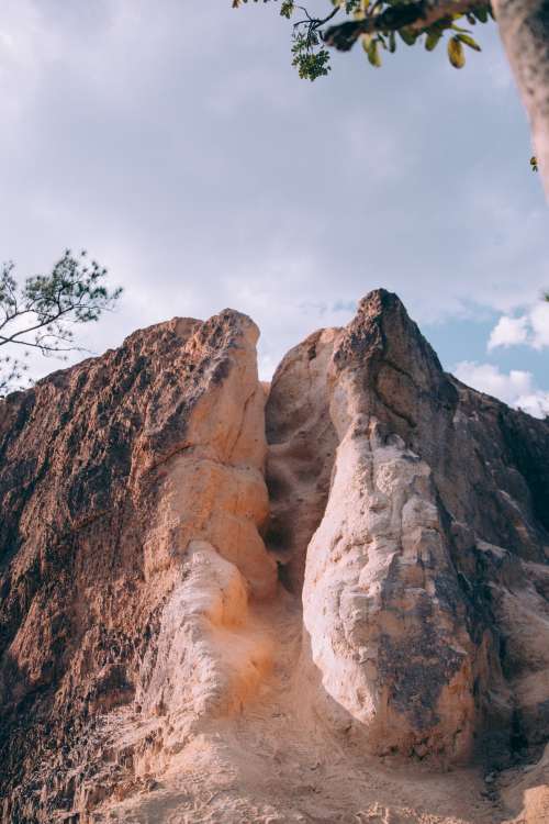 Naturally Formed Rock Face Photo