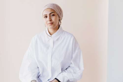 Woman Wearing Pink Headscarf Photo