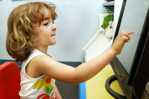 Child and touchscreen