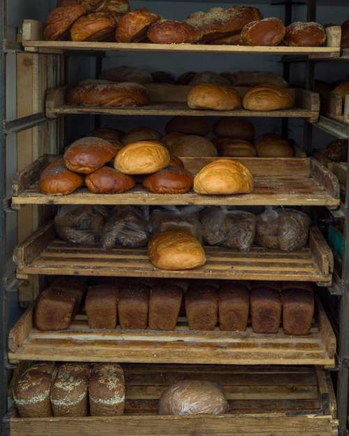 Close up of breads and buns