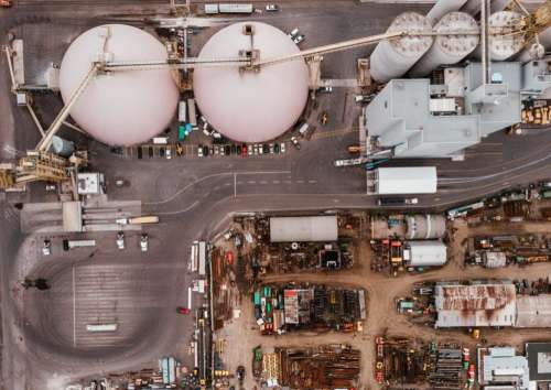 Aerial Industrial Facility Free Photo