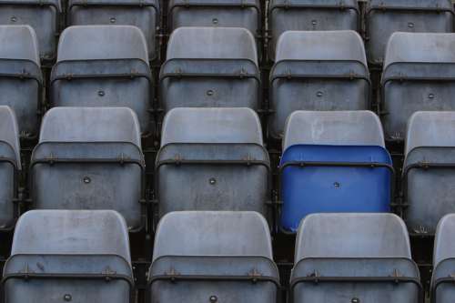 Rows of empty seats at stadium