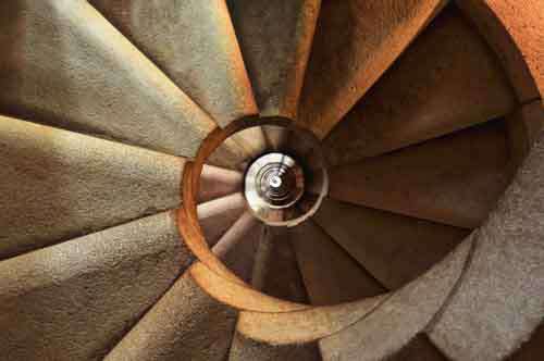 Abstract Spiral Staircase From Below