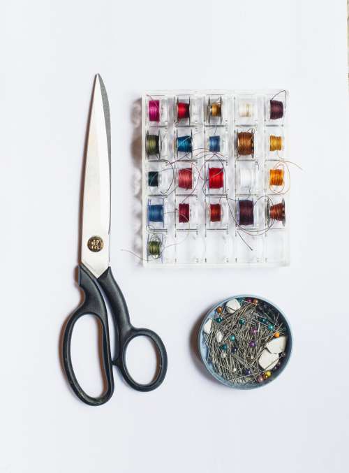 Sewing Supplies Flatlay Photo