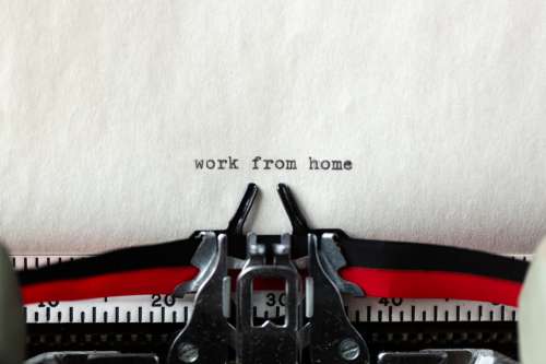 Work From Home A Typewritten Message Photo