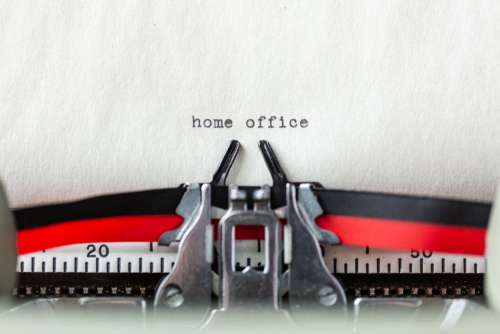 Home Office A Typewritten Message Photo