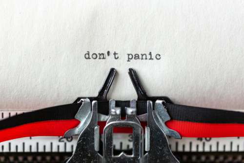 Don't Panic A Typewritten Message Photo