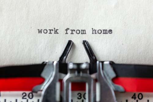 Wwork From Home A Typewritten Message in Macro Photo