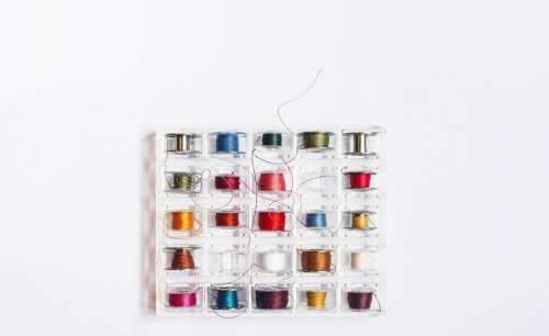 Variety Of Colored Thread Photo