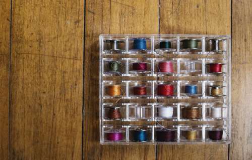Box Of Colorful Thread Photo