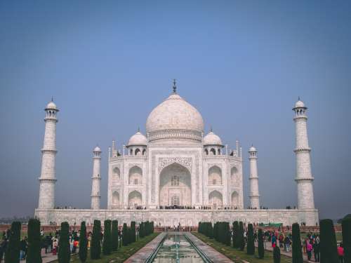 Blue Skies Over The Taj Mahal Photo