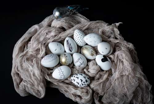 Hand Colored Eggs For Easter Photo
