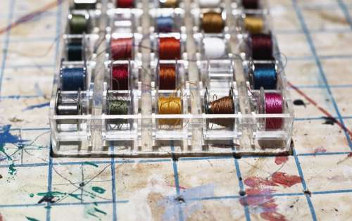 Bobbins Of Colorful Threads Photo