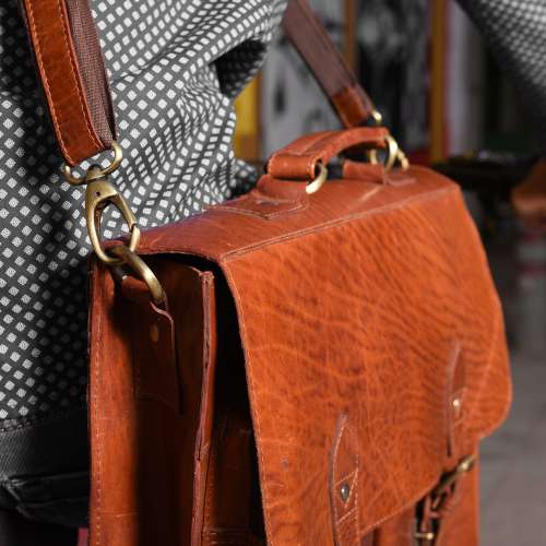 Leather Messenger Bag Handle Photo