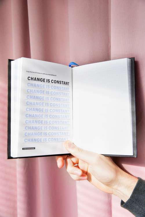 Notebook Reminding Us That Change Is Constant Photo