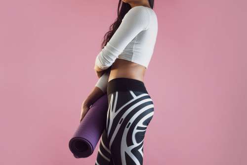 Side Profile Of Female Yoga Outfit Photo