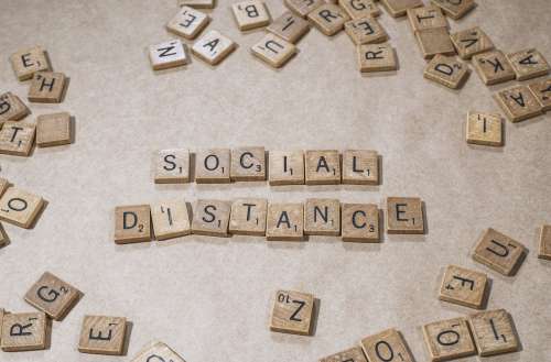 Social Distance In Letter Tiles Photo