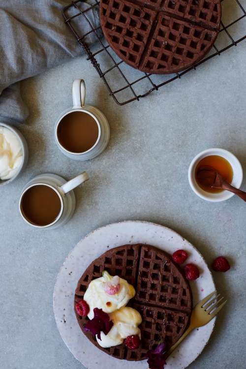 Chocolate Waffles and Coffee