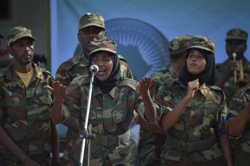 woman, people, military, singing, singers, facial expression, uniform, soldiers, army, enjoyment, music concert, choir, chorus, choral