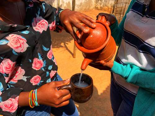 drink, carafe, palm wine, cup, local flatware, traditional, service, pottery, local glass