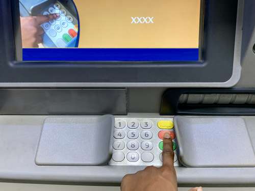 credit card, bank, ATM, cash withdrawal, financial transaction, money, password