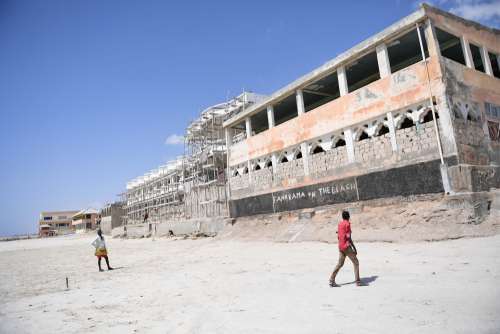 house, construction site, construction, building, scaffolding, alley, urbanization