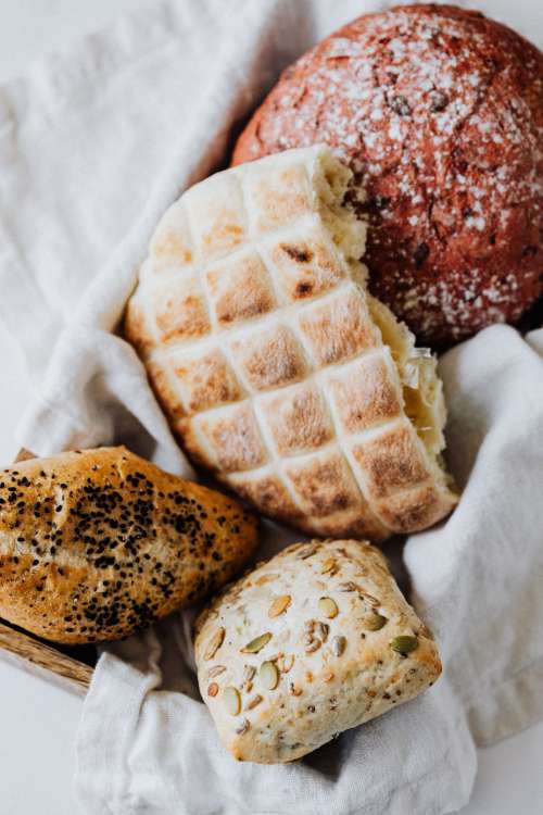 Various types of bread