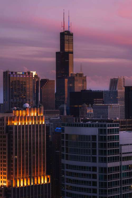 Chicago skyscrapers – Evening