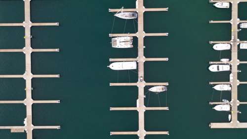 Aerial Boats on Water Free Photo