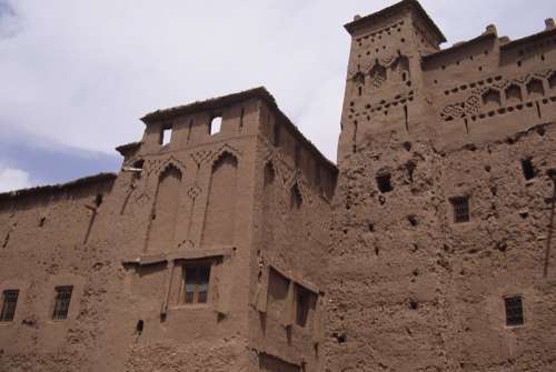 Ait Bennaddou Kasbah, Morocco, (Low angle view)