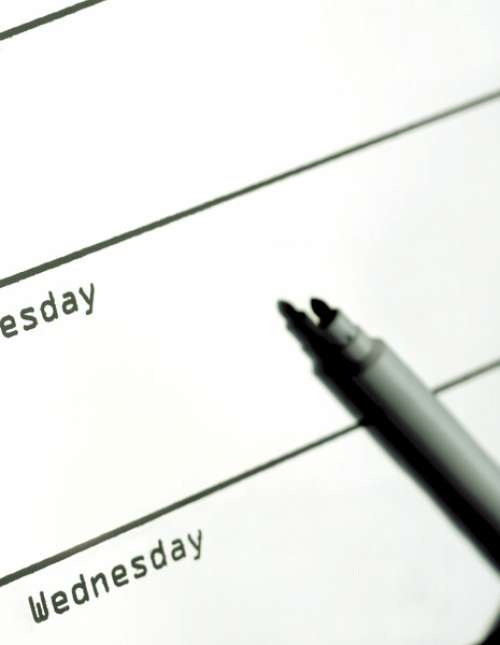 Pen on blank schedule