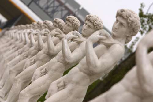 Row of naked statues in Holland