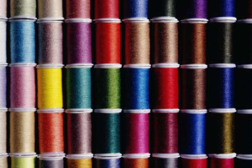 Colorful spools of thread