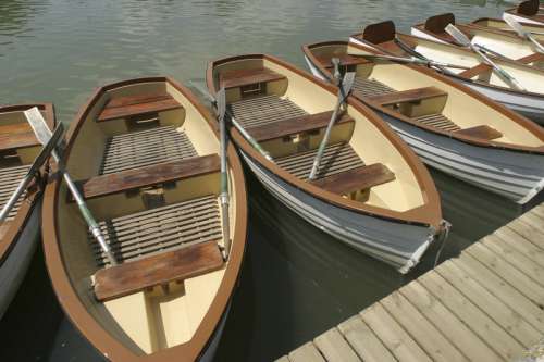 Row of rowboats