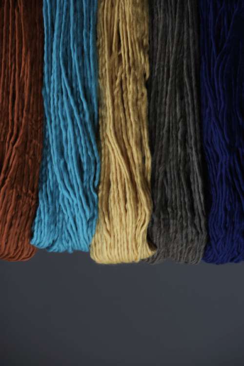 Colourful wool yarns