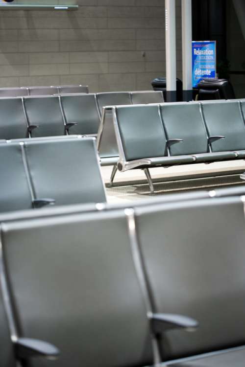 Rows of seating in airport