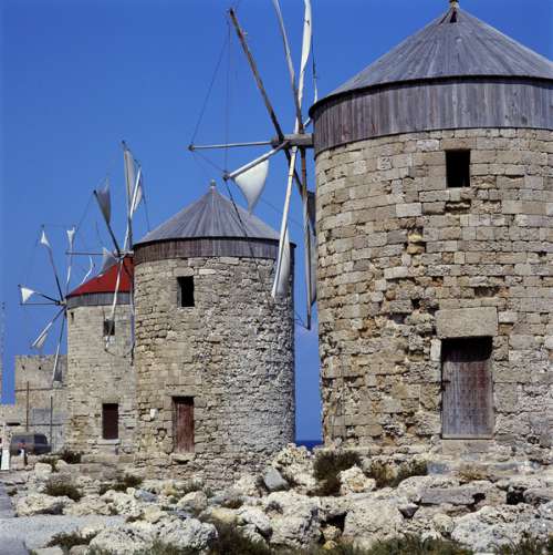 Old stone windmills