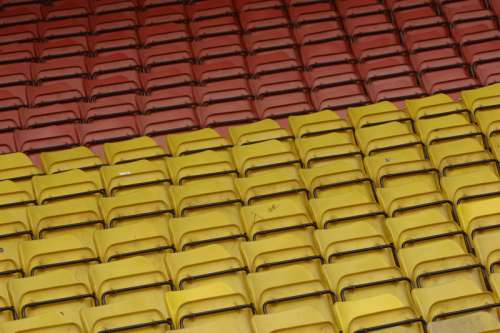 Rows of empty seats in stadium