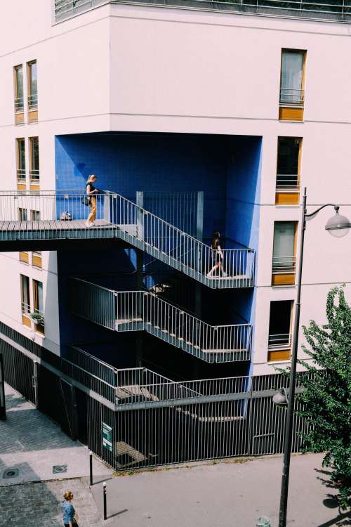 Blue External Stairwell Photo
