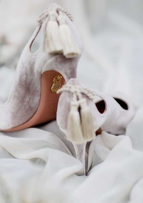 A Pair Of White Womens Shoes Photo