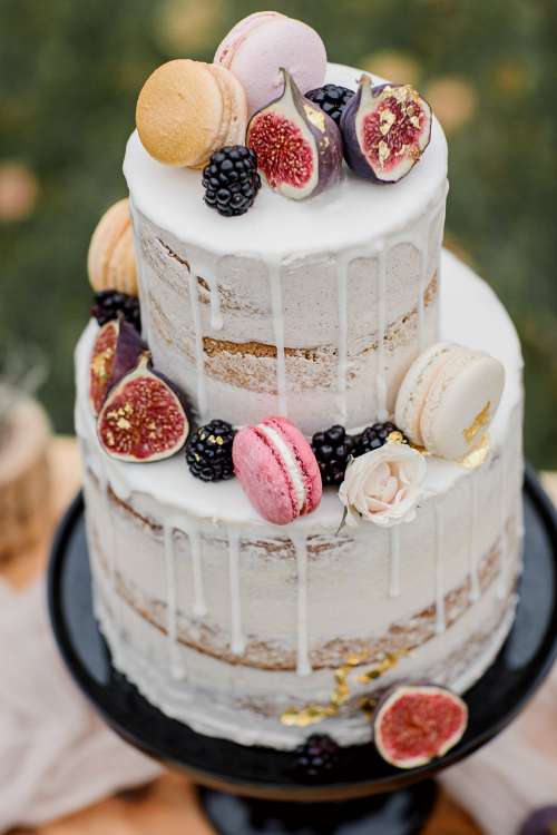 Two Tier White Wedding Cake Photo