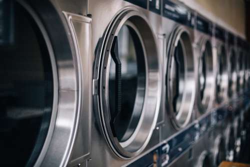 Washing Machines In A Public Laundromat Photo