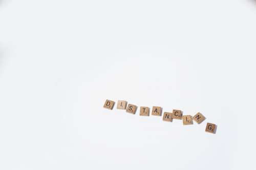Scrabble Letters Spell Distancing Photo