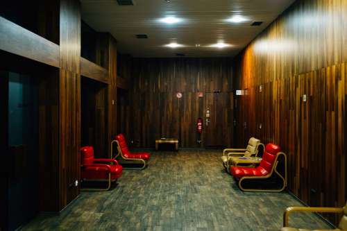 Wood-covered Waiting Room Photo