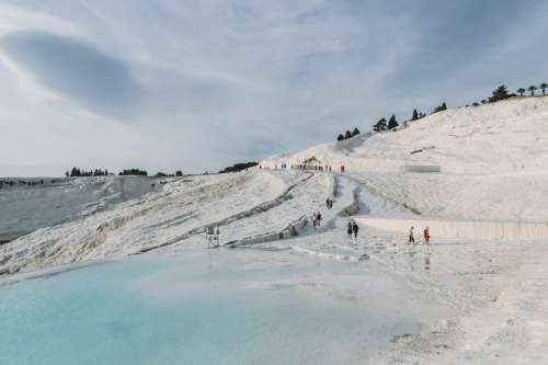 Visitors Explore Thermal Pools Photo