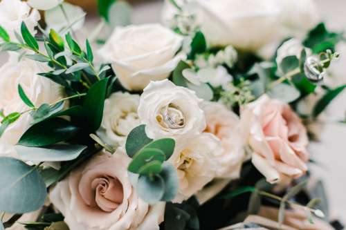 Wedding Ring In Roses Photo