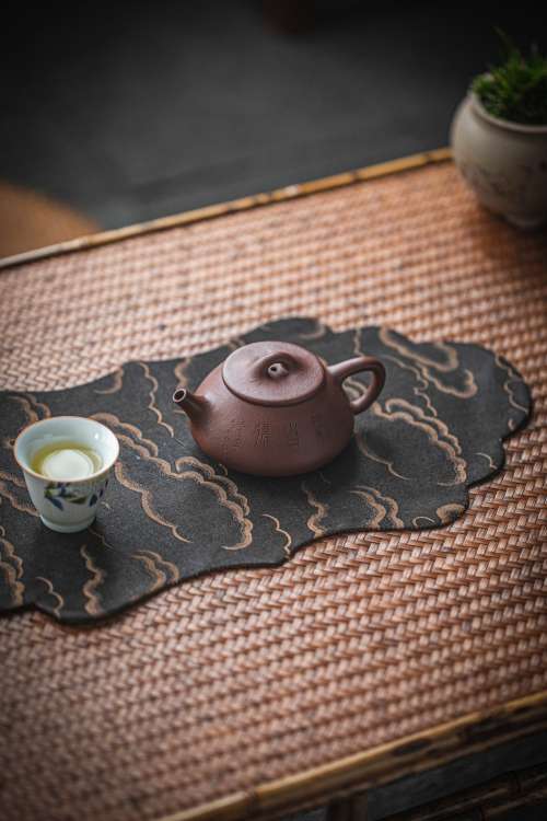 Chinese Tea Set On Bamboo Table Photo