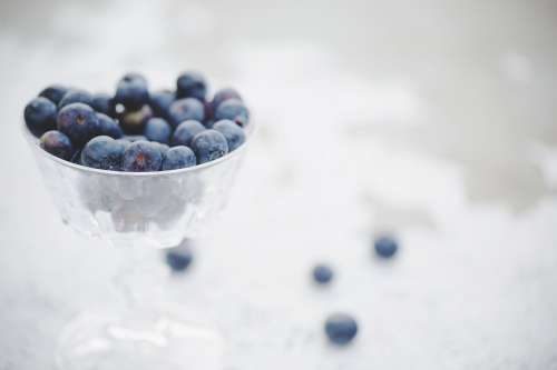 Blueberries In A Glass Bowl Photo